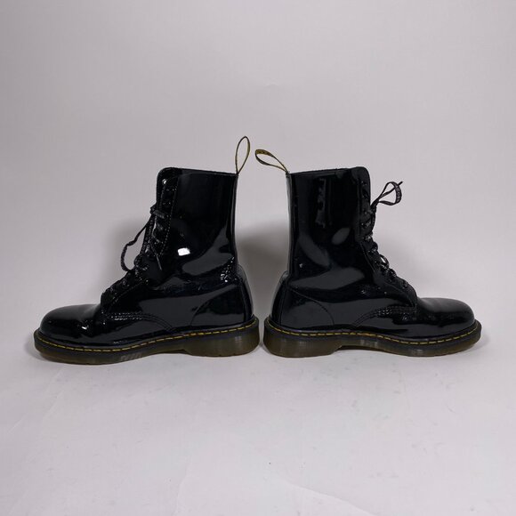 DR. MARTENS x MARC JACOBS Black Patent Leather Redux Grunge Boots - Picture 5 of 14
